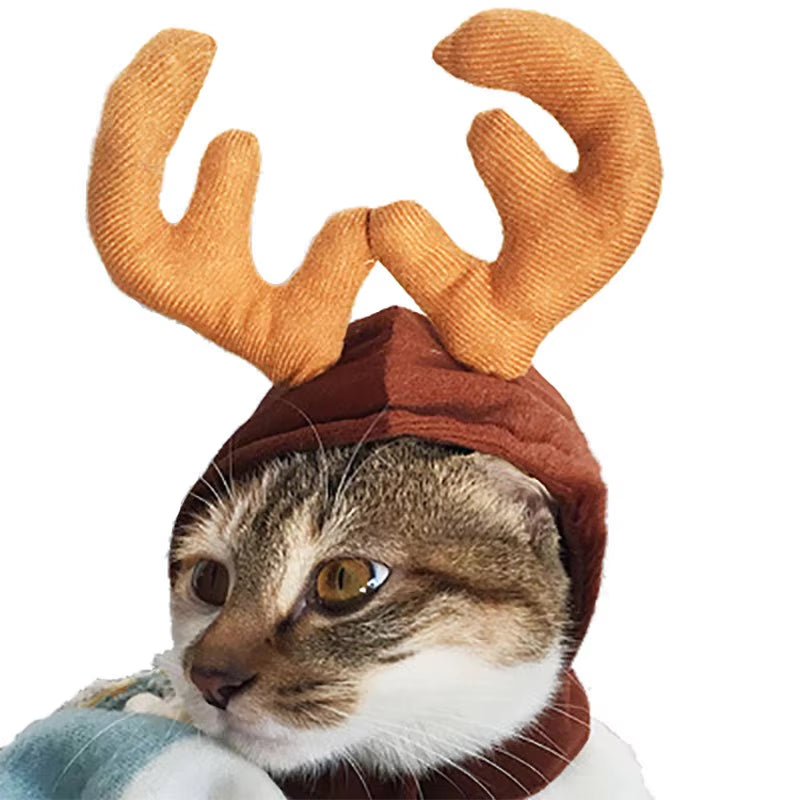 Christmas Hat Halloween Pet Costume for Cat Dog Puppy Costumes Scarf Gift New Year Santa Winter Cosplay Halloween Dog Cat Supply