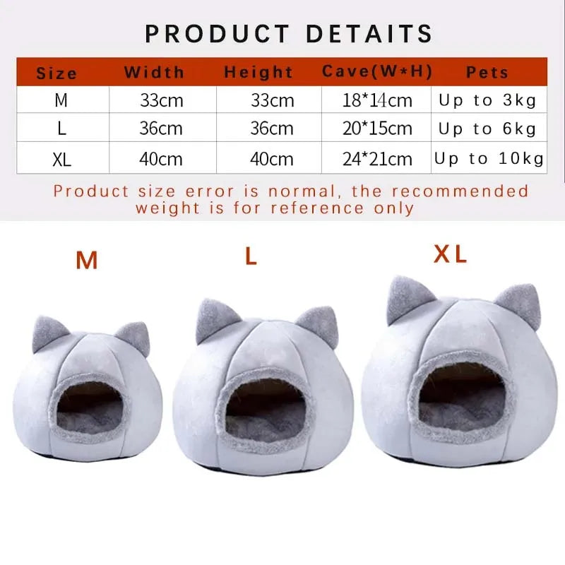 Pet Tent Cave Bed for Cats Small Dogs Self-Warming Cat Tent Bed Cat Hut Comfortable Pet Sleeping Bed