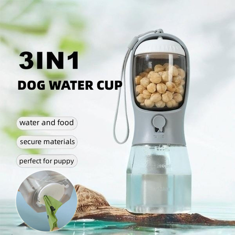 Dog Water Cup Drinking Food Garbage Bag Three-In-One Portable Small Multi-Functional Pet Cups Pets Supplies